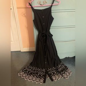 Black with white embroidery maxi dress!